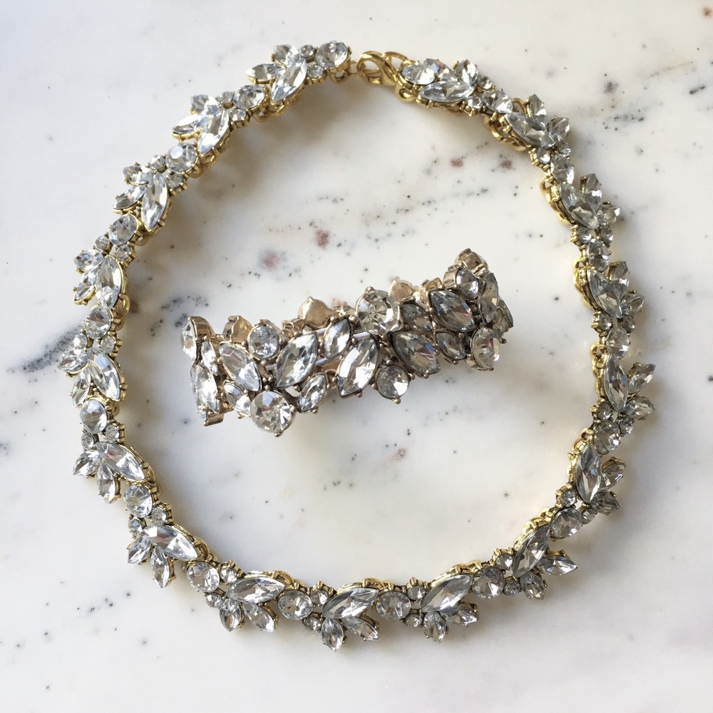 "Kennedy" Necklace || Clear Crystal Statement - Picture 6 of 10