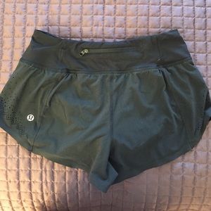 Lululemon black running shorts with cutout details