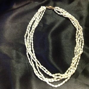 16" 5 strand freshwater pearl choker 14kt clasp