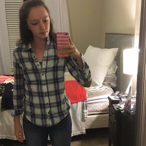 Blue And White Flannel