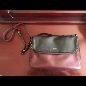 Fossil Preston Bag - Maroon and Black (large)