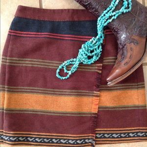 LOFT southwestern blanket skirt
