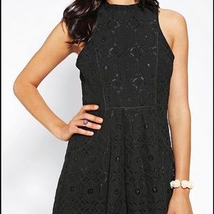 Kimchi Blue Black High Neck Lace Dress