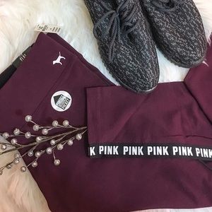 VS Maroon Yoga Leggings