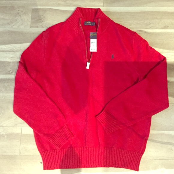 Polo Ralph Lauren Other - NWT POLO RALPH LAUREN RED COTTON PULLOVER SWEATER