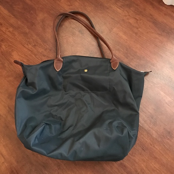 Dark Gray Longchamp Medium Tote