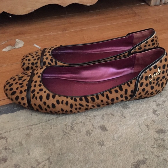 Cheetah print poppy coach flats