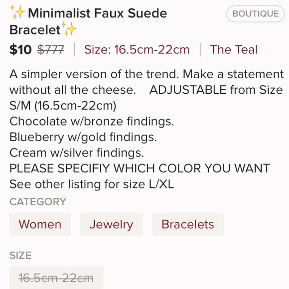 ✨Minimalist Faux Suede Bracelet✨ - Picture 3 of 3