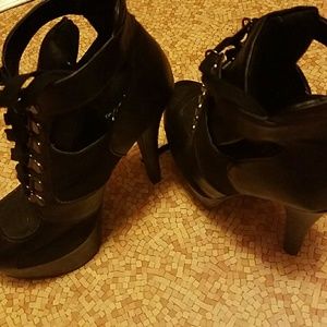 High inch lace up bootie