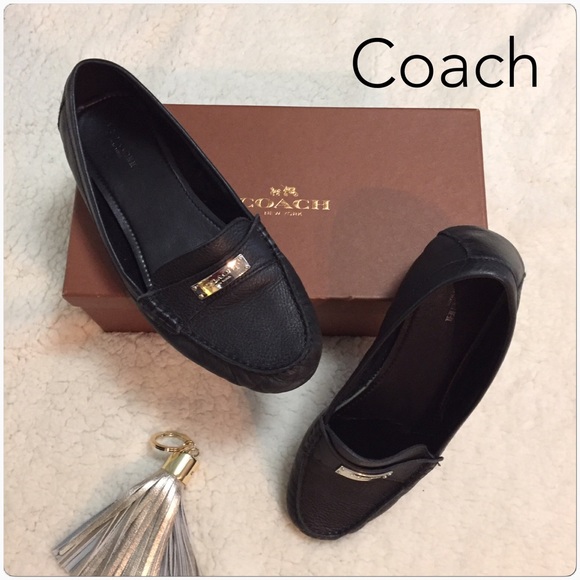 Coach black loafers- EUC