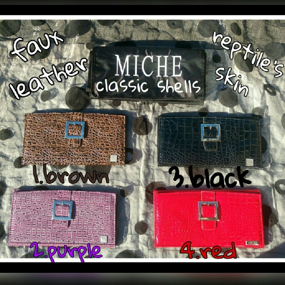 MICHE classic faux leather croc skin buckle shells