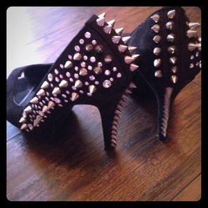 Bebe 2b Black Suede and Stud