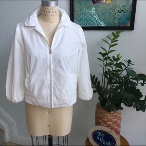 Banana Republic White Bomber Jacket M