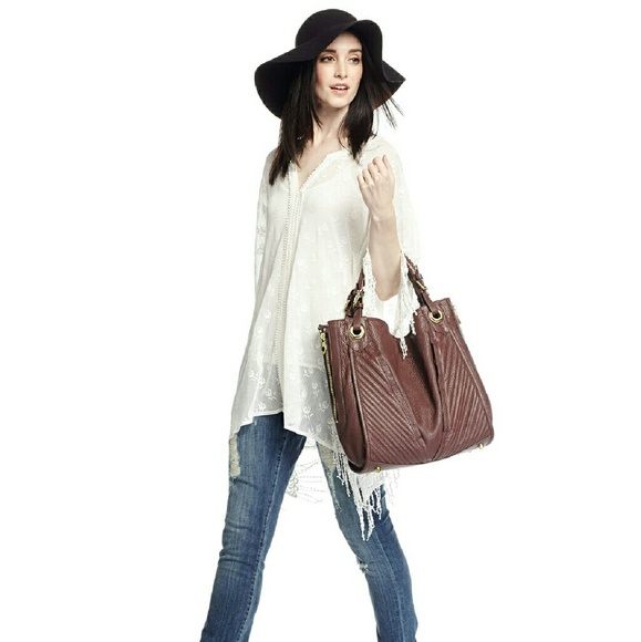 Max Studio  Tops - Max Studio sheer floral poncho with fringe