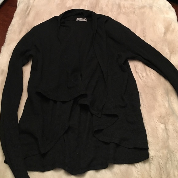 omgirl Sweaters - Omgirl black tiny waffle knit cardi small