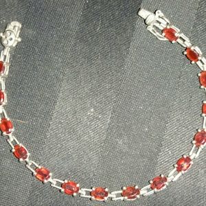 STERLING & GARNET BRACELET
