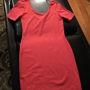 Coral bodycon dress