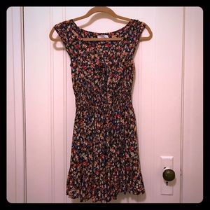 Flower pattern short summer dress