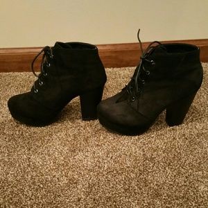 Black heeled booties