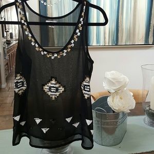 Black sequin tank