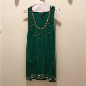 French Connection (FCUK) green sequined dress.