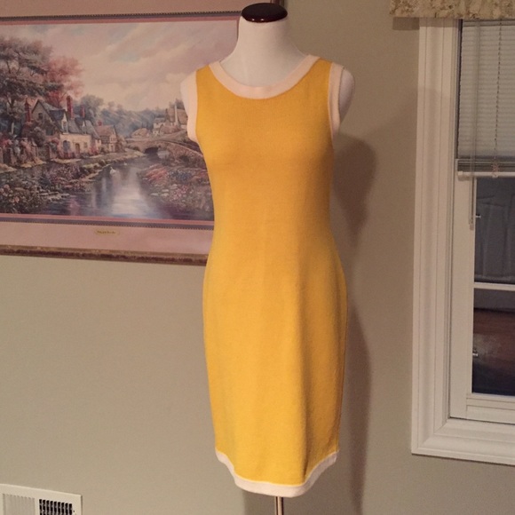 Fun yellow and ivory summer dress.