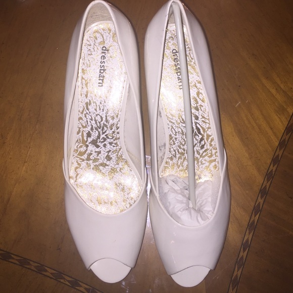 White Patent leather heels