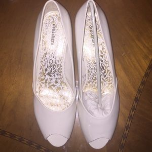 White Patent leather heels