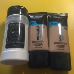 RCMA no color powder + L'Oréal pro glow foundation