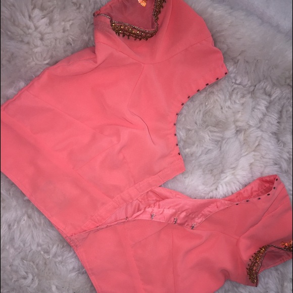 Vintage Coral Crop Top, size M - Picture 3 of 3