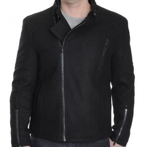 Kenneth Cole Coat, Asymmetrical Wool-Blend Moto