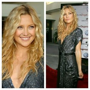 DVF Black Silver Sequin Embellished Wrap Dress