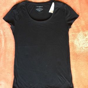 Ann Taylor Black Scoopneck T-Shirt NWT Sz Small