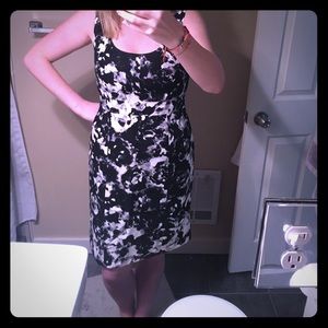 Halogen Black and White Printed Sheath Dress