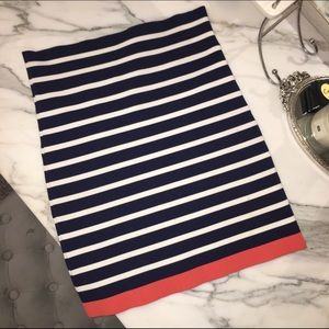 BCBG Striped Knee Length Bandage Skirt