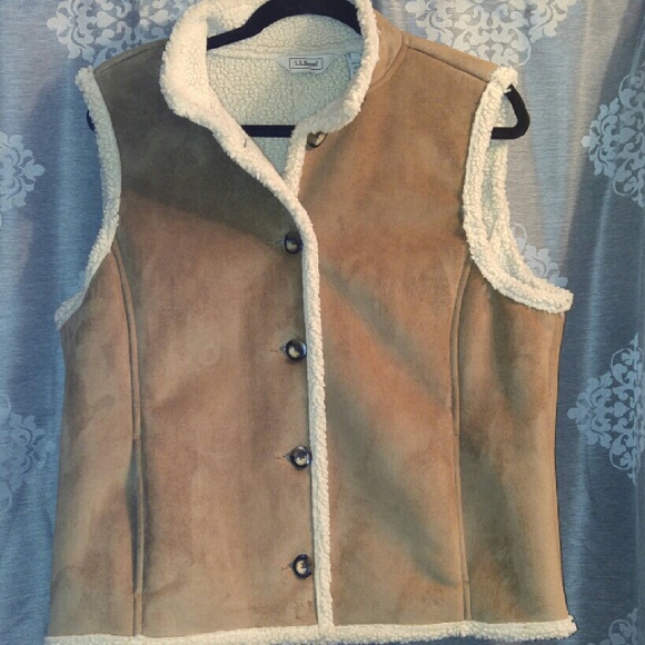 LL Bean faux suede vest