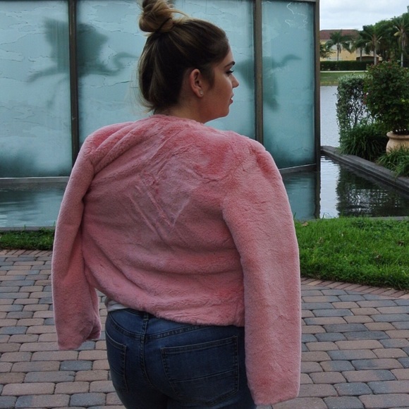 TODAY ONLY $25 Pink Faux Fur Coat - Picture 3 of 4