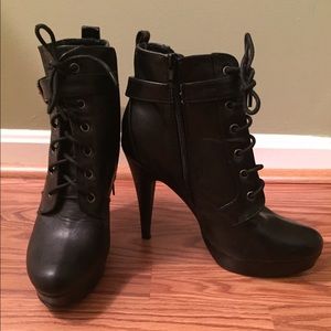 G by Guess Black Lace Up Booties