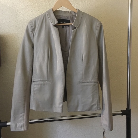 Beige Leather Jacket - Picture 1 of 4