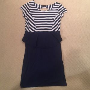 Blue and white dress