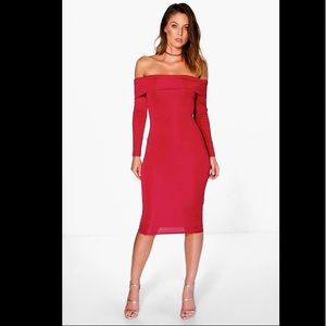 Off the shoulder slinky dress