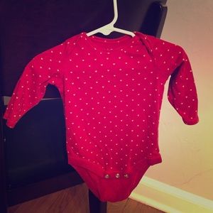 Baby Gap Red Heart Long Sleeved Onesie Baby Girl