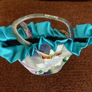 Beautiful velvet, beaded, and painted handbag