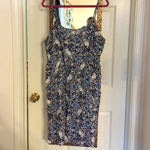Bird & Floral Vines Print Dress