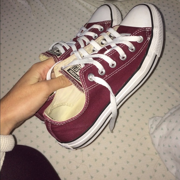 Maroon Converse Lowtops