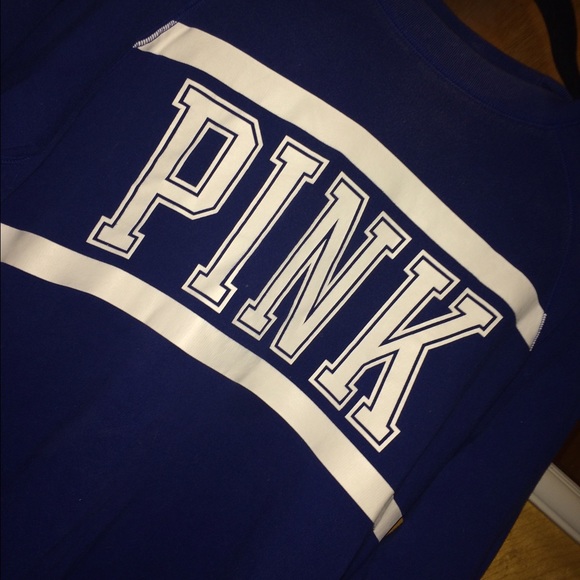 PINK crewneck/sweatshirt in royal blue - Picture 2 of 3