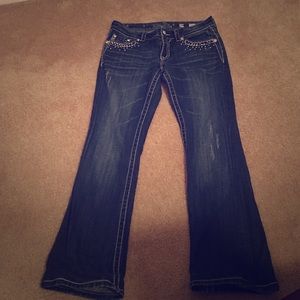 Rhinestone miss me jeans