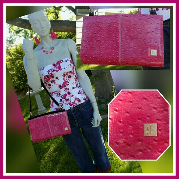 MICHE classic faux leather pink dotty shell