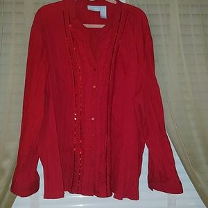Sprarkly Red Blouse