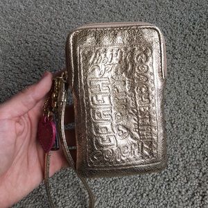 Gold Coach phone case and wallet